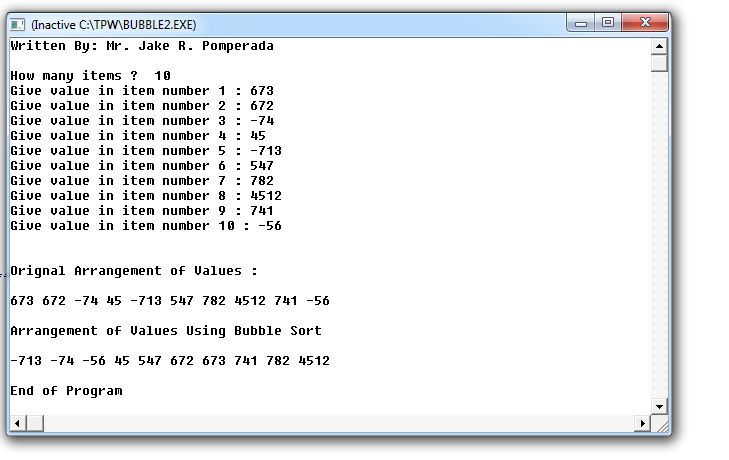 program pascal counting sort